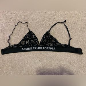 Assholes live forever snake eyes black triangle bralette